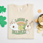 Groovy L&D Nurse St Patrick's Day T-Shirt - Image 4